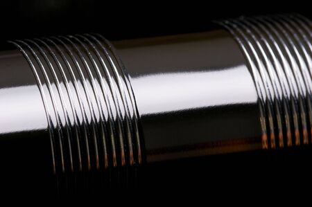 Silver can on black backgroundの写真素材