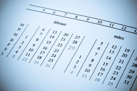 White paper with calendar of any monthの写真素材