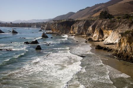 Rocky coast, Pismo Beach in California, USAの写真素材