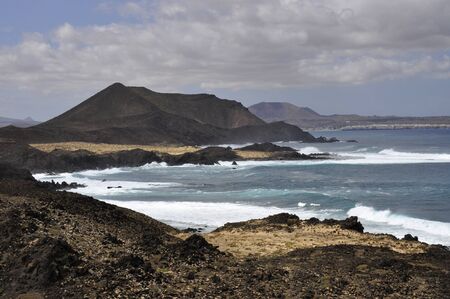 Wild ocean on the vulcanic island of Fuerteventura