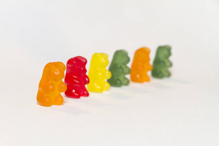 gummy bears in a row (limited depth of field)の写真素材