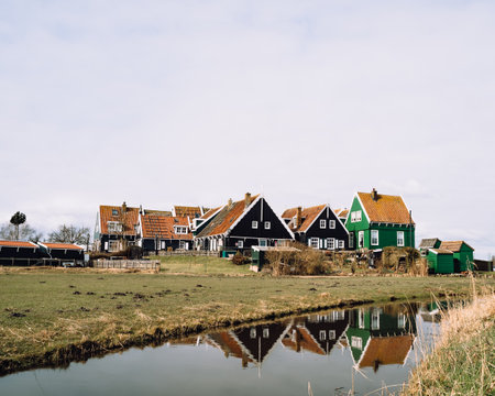 Muiden small village netherlands Hollandの写真素材