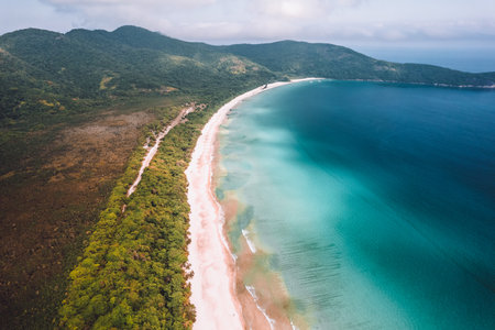Big island Ilha Grande Lopes Mendes beach in Angra dos Reis, Rio de Janeiroの写真素材