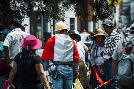 Lima, Peru - January 20, 2023: Protests on the streets of Limaのeditorial素材