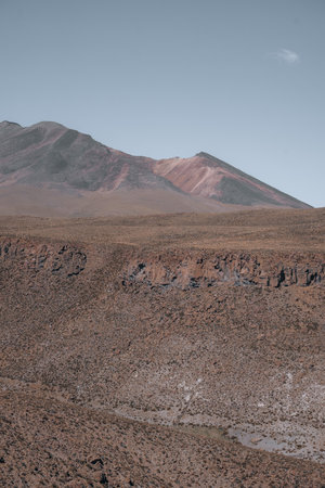 Beautiful view off road trip 4x4 in Bolivia South America Salt Flat Uyuniの写真素材
