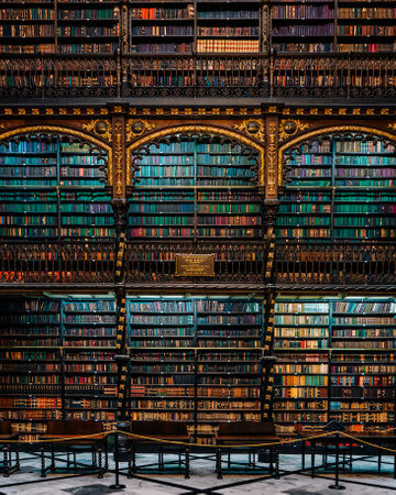 Royal Portuguese Cabinet of Reading - Most Beautiful Library World in Brazilのeditorial素材