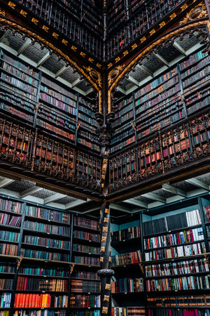 Royal Portuguese Cabinet of Reading - Most Beautiful Library World in Brazilのeditorial素材