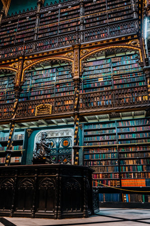 Royal Portuguese Cabinet of Reading - Most Beautiful Library World in Brazilのeditorial素材