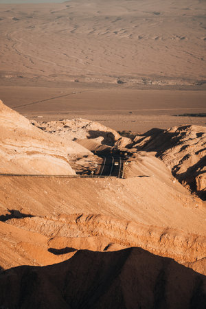 Beautiful view Valle de la Luna Moon Valley San Pedro de Atacama Desert Chileの写真素材