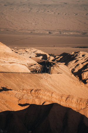 Beautiful view Valle de la Luna Moon Valley San Pedro de Atacama Desert Chileの写真素材