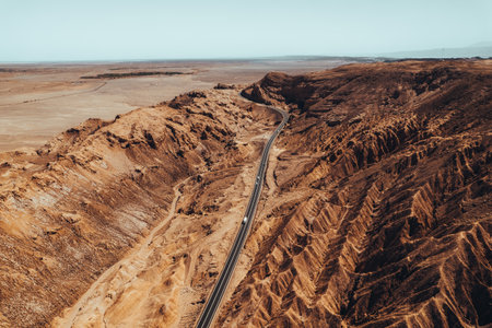 Beautiful view Valle de la Luna Moon Valley San Pedro de Atacama Desert Chileの写真素材