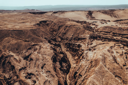 Beautiful view Valle de la Luna Moon Valley San Pedro de Atacama Desert Chileの写真素材