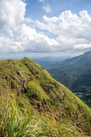 Little Adams Peak landscape during a sunny day in Ella, Sri Lankaの写真素材