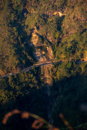 Little Adams Peak landscape during a stunning sunrise in Ella, Sri Lankaの写真素材