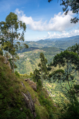 Little Adams Peak landscape during a sunny day in Ella, Sri Lankaの写真素材