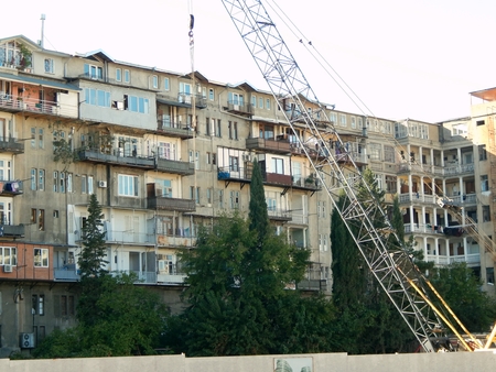 Housing estate in Tbilisiの写真素材