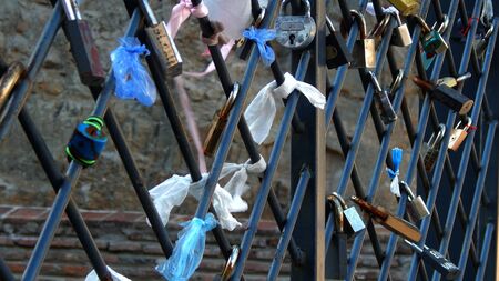 Bridge with locksの写真素材