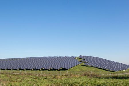 A solar farm producing green energy in The Netherlands