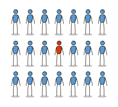 Standing out from the crowd concept.のイラスト素材