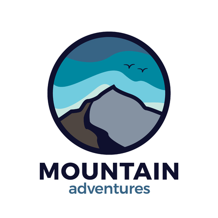 Mountain outdoor adventure logo concept. Vector design for camping, hiking and other outdoor activitiesのイラスト素材