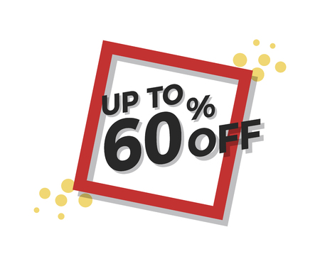 Special offer flat geometric design. Vector modern retro red tag design. Discount offer price label,...