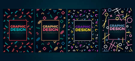 Set of graphic design trendy and geometric backgrounds.のイラスト素材