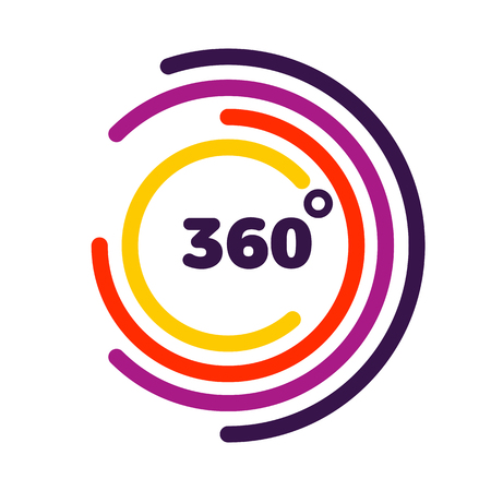 360 degrees view Related Vector graphic, Modern style with colorful circle linesのイラスト素材