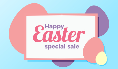 Happy easter sale banner background template. Vector editable designのイラスト素材