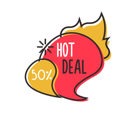 Hot deal geometric label. Vector design easily editable for your own promotionsのイラスト素材