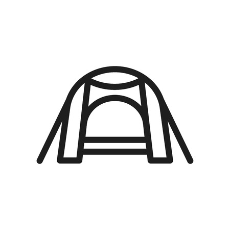 Modern camping tent thin line icon. Vector illustration for campsites, vacation, traveling, summer holidays, outdoor adventures. のイラスト素材
