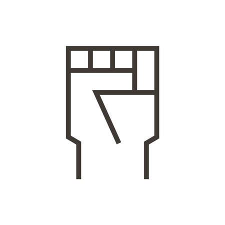 Closed fist. Vector illustration icon of hand representing different subjects like riots, change, motivation or success.のイラスト素材