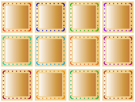 decorative golden squares for content to be addedのイラスト素材