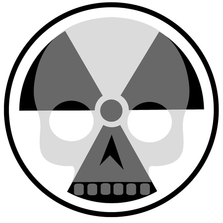 radioactivity Icon with skullのイラスト素材