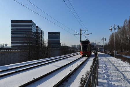 Katowice the center of the city in winter