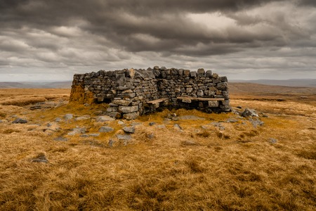 Heading from Hawes via Hadrwaw along the Pennine Way to Great Shunner Fell in the Yorkshire Dalesの写真素材