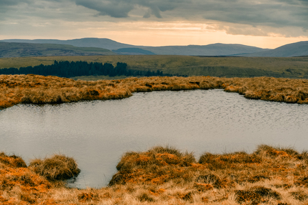 Heading from Hawes via Hadrwaw along the Pennine Way to Great Shunner Fell in the Yorkshire Dalesの写真素材