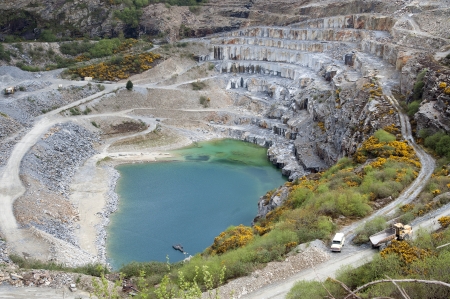 Delabole slate quarry North Cornwall England UKの写真素材