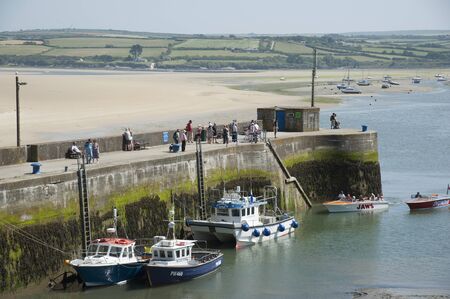 Padstow pier and harbour in north Cornwall England のeditorial素材