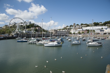 Torquay,Devon UK the inner harbour and town centre area of this popular seaside resortのeditorial素材