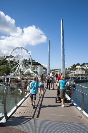 Torquay,Devon UK the inner harbour and town centre area of this popular seaside resortのeditorial素材