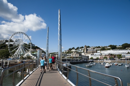 Torquay,Devon UK the inner harbour and town centre area of this popular seaside resortのeditorial素材