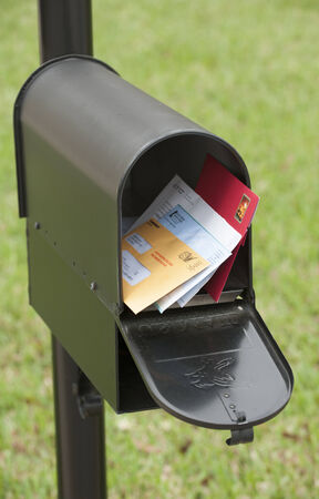 US mail box containing lettersのeditorial素材