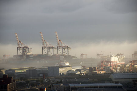 Seamist covering the docks in Cape Town South Africa のeditorial素材