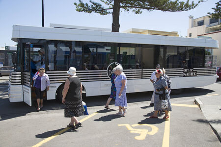 City Discoverer hop on hop off bus in Napier Hawkes Bay region New Zealandのeditorial素材