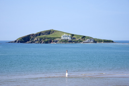Bantham Beach looking towards Burgh Island South Devon England UK
