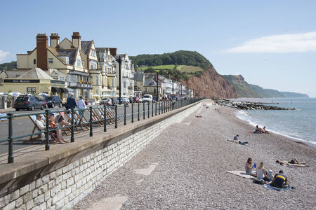 Seafront at Sidmouth Devon England UKのeditorial素材