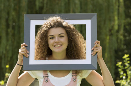 Portrait of teenage girl in a frame