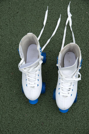 Overview of a pair of roller skates