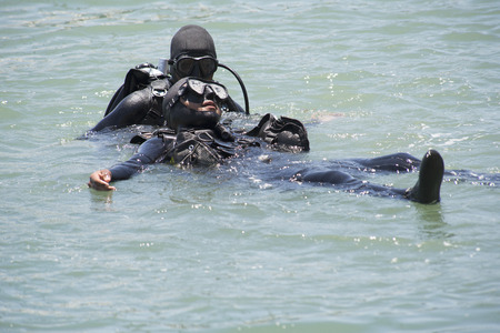 Commercial diver trainingの写真素材