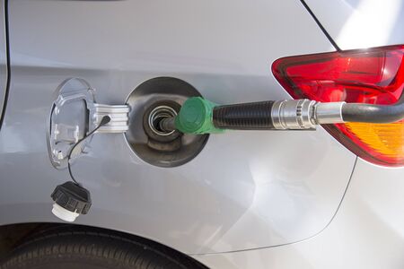 Filling vehicle fuel tankの写真素材